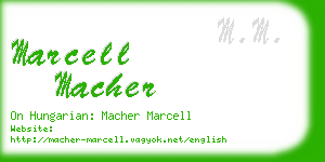 marcell macher business card